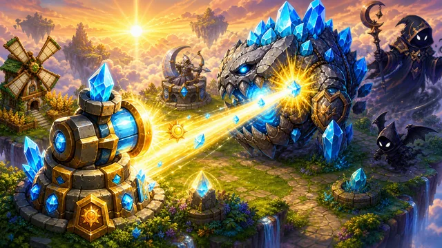 魔法塔で空中庭園をモンスターから守るガーデンディフェンス