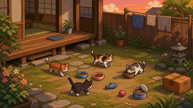 ねこクリッカーのプレイ画面