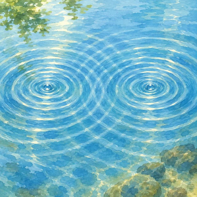 ふたつの波が重なる