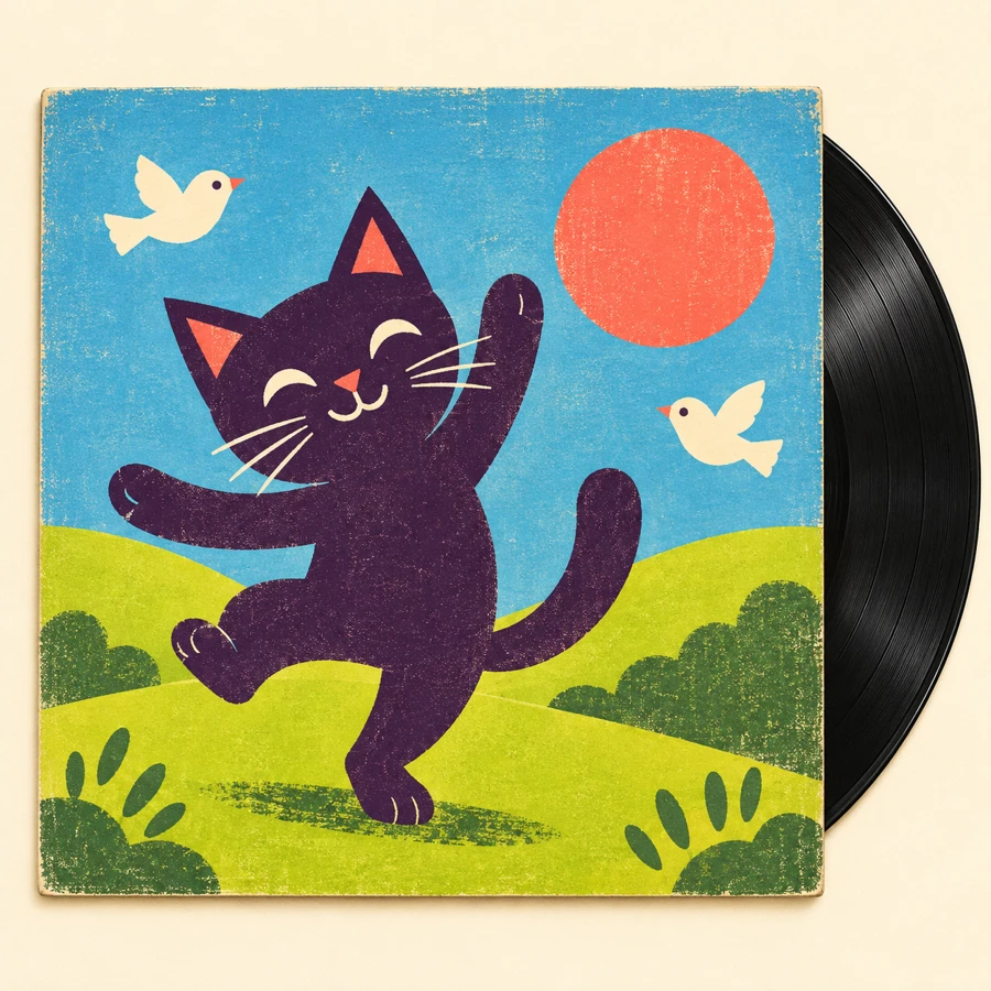 おどるねこのレコードジャケット